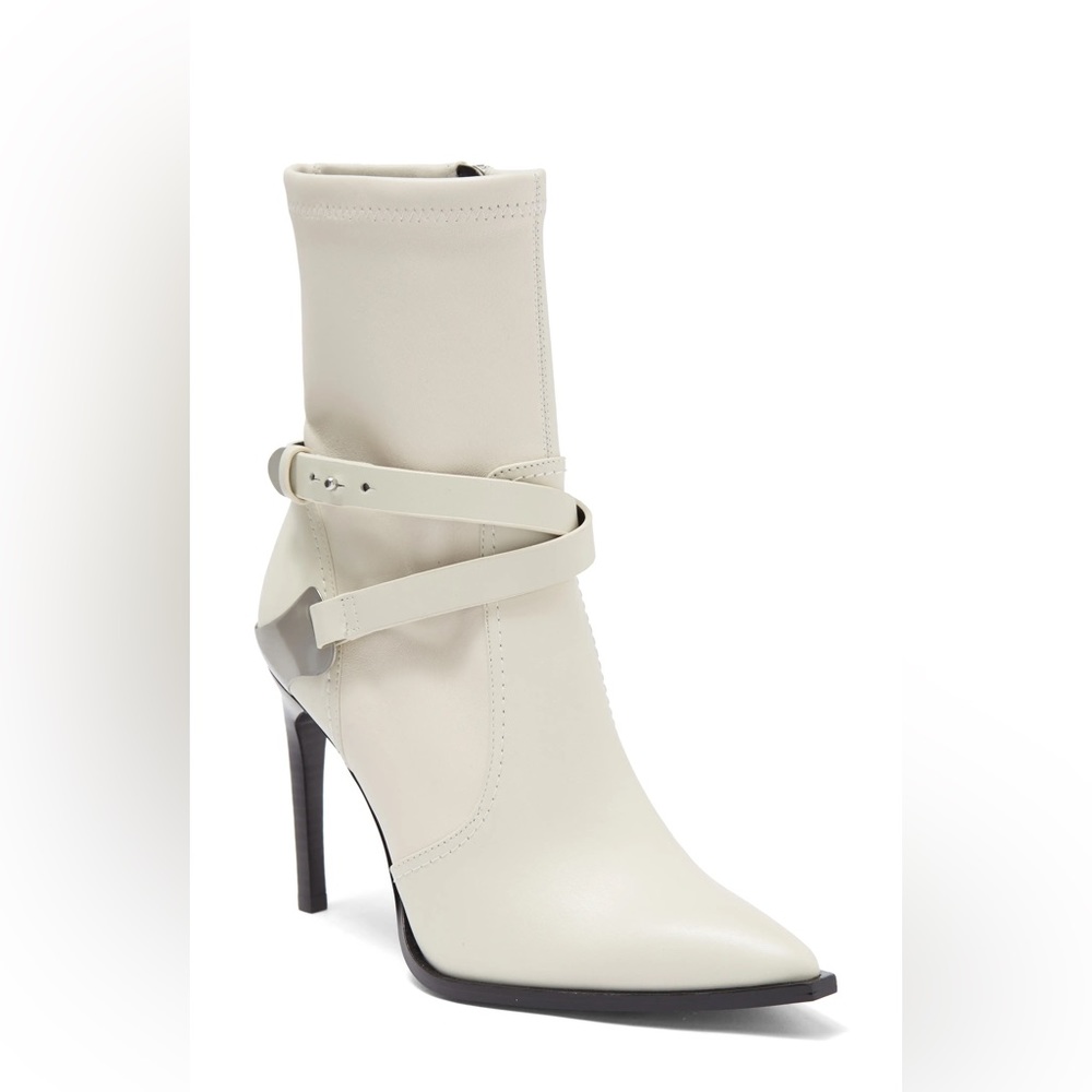 NEW Reiss Hayworth Pointed Toe Stiletto bootie white 40